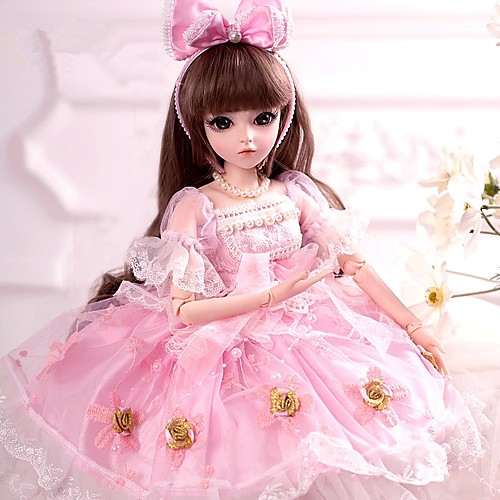 

Doris 24 inch Girl Doll Ball-joined Doll / BJD Blythe Doll Baby Girl Reborn Toddler Doll Cute Exquisite High-Temperature Resistant Fibre Wigs Full Body Silicone with Clothes and Accessories for