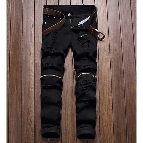 

Men's Punk & Gothic Daily Chinos Pants Geometric Full Length White Black Red