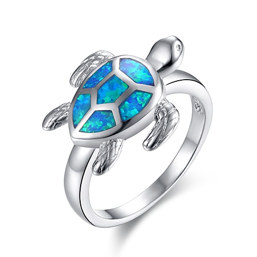 

Women Statement Ring Opal Sculpture Silver Copper Gold Plated Turtle Ladies Stylish Unique Design 1pc 6 7 8 9 / Women's / Synthetic Opal