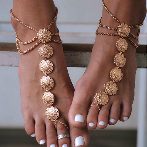 

Barefoot Sandals feet jewelry Ladies Vintage Women's Body Jewelry For Daily Casual Alloy Flower Gold Silver