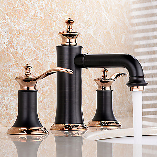 

Bathroom Sink Faucet - Widespread Oil-rubbed Bronze Deck Mounted Two Handles Three HolesBath Taps