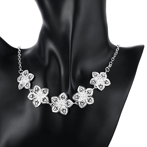 

Women's Pendant Necklace Tassel Fringe Flower Ladies Fashion Sterling Silver Silver Plated Silver Necklace Jewelry For Special Occasion Birthday Gift