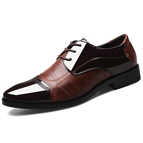 

Men's PU Spring & Summer Comfort / Formal Shoes Oxfords Striped Black / Brown / Party & Evening / Party & Evening