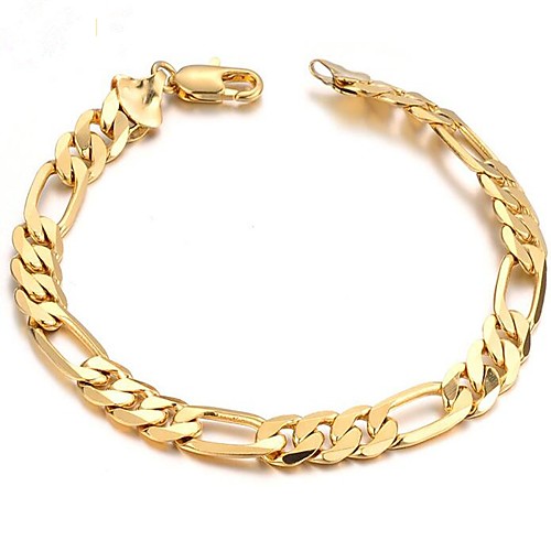

Men's Chain Bracelet Stylish Creative Fashion 18K Gold Plated Bracelet Jewelry Gold For Daily Date