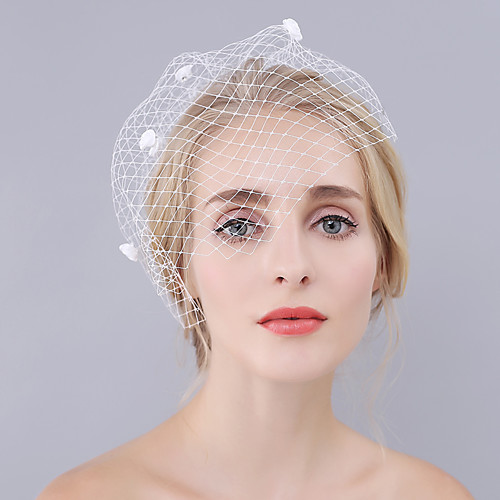 

One-tier Euramerican Wedding Veil Blusher Veils with Petal 30 cm Cotton / nylon with a hint of stretch / Birdcage