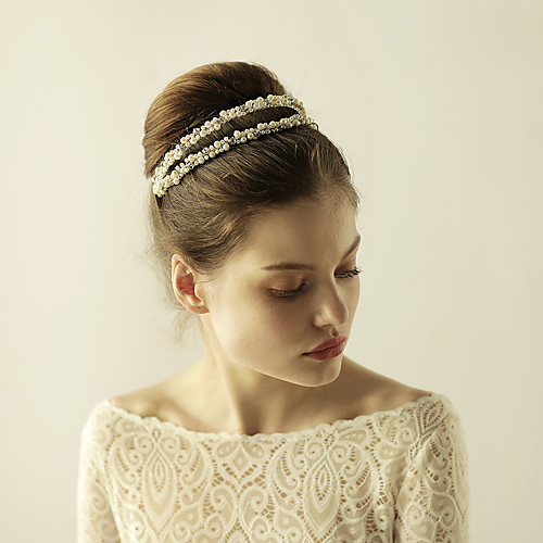 

Imitation Pearl Headbands with Crystals / Rhinestones 1 Piece Wedding / Party / Evening Headpiece