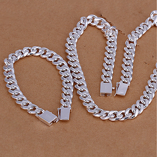 

Men's Necklace Stylish Box Chain Creative Ladies Fashion Elegant S925 Sterling Silver Earrings Jewelry Silver For Gift Daily