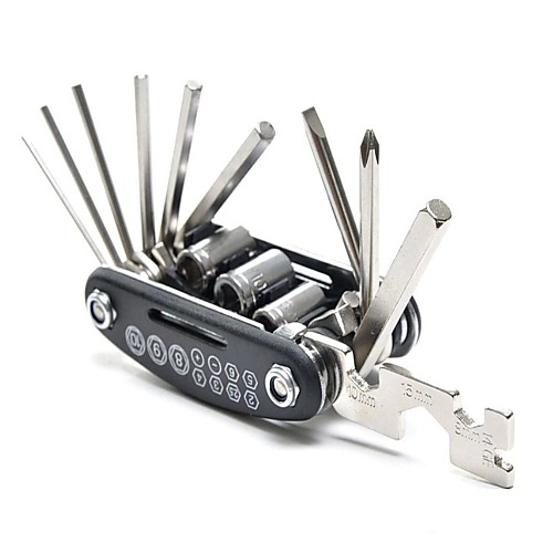 

Bike Multi-Tool Portable Screwdriver Repair Kit Foldable Multifunctional For Road Bike Mountain Bike MTB Folding Bike Cycling Bicycle Steel Black 1 pcs