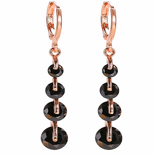 

Women's Sapphire AAA Cubic Zirconia Citrine Drop Earrings Hoop Earrings Vintage Style Long Creative Ladies Dangling Vintage Romantic 18K Gold Plated Earrings Jewelry Pink / Dark Red / Champagne For