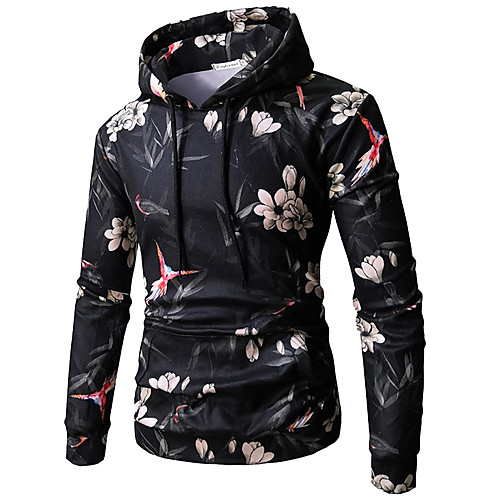 

Men's Pullover Hoodie Sweatshirt Graphic Hooded Daily Sports Casual Hoodies Sweatshirts Black