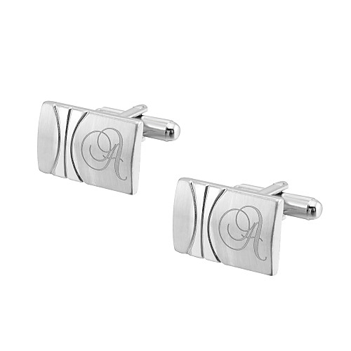 

Personalized Chrome Cufflinks & Tie Clips Groom / Groomsman / Ring Bearer Wedding / Daily Wear -