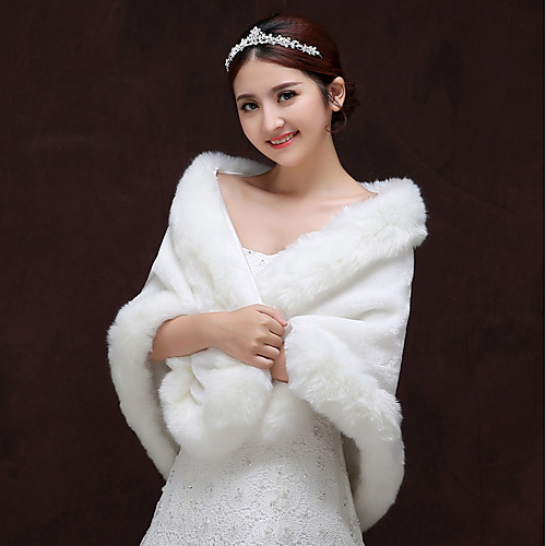 

Sleeveless Shawls Faux Fur Wedding / Party / Evening Women's Wrap With Split