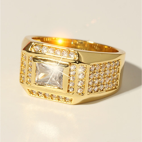 

Ring Classic Gold Brass Imitation Diamond 24K Gold Plated Precious Luxury Classic Fashion 1pc 7 8 9 10 11 / Men's / Solitaire