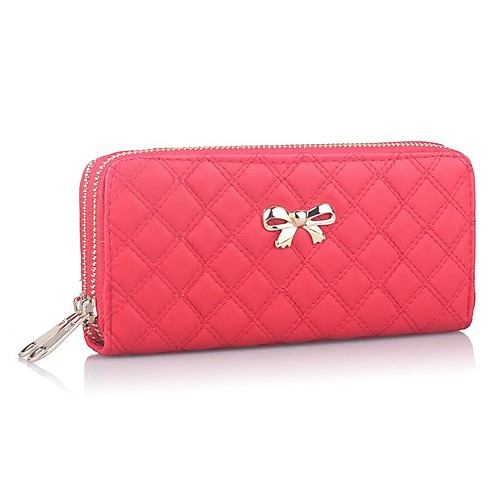 

Women's Zipper PU Wallet Black / Blushing Pink / Fuchsia