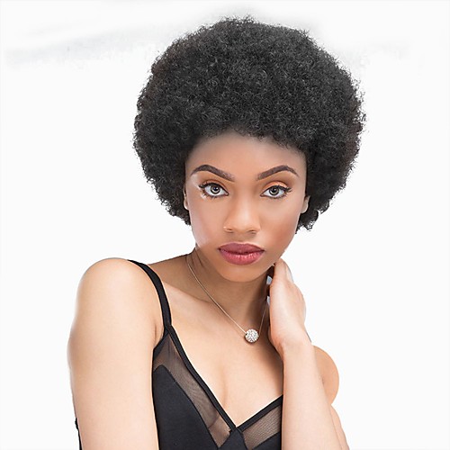 

Human Hair Capless Wigs Kinky Curly Pixie Cut / Short Hairstyles 2019 African American Wig Black Capless Wig Brazilian Hair Unisex
