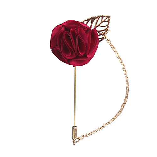 

Men's Brooches Classic Stylish Flower European Romantic Brooch Jewelry Wine White Red For Wedding Party