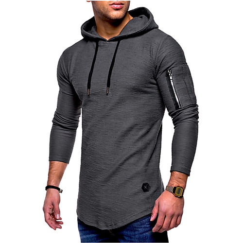 

Men's T shirt Solid Colored Plus Size Lace up Long Sleeve Daily Tops Basic Streetwear White Black Army Green