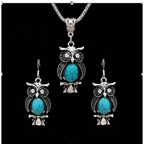 

Women's Turquoise Vintage Necklace Retro Animal Ladies Vintage Earrings Jewelry Light Black / Red / Blue For Gift Daily