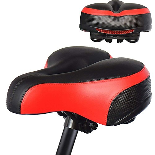 

Bike Saddle / Bike Seat Extra Wide / Extra Large Comfort Cushion PU Leather Silica Gel Cycling Road Bike Mountain Bike MTB Black Red Blue