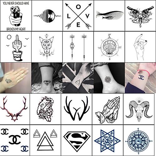 

decal style temporary tattoos face body wrist temporary tattoos 40 pcs totem series animal series smooth sticker safety body arts masquerade bachelor