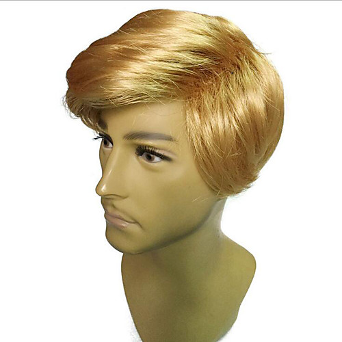 

Cosplay Costume Wig Synthetic Wig Cosplay Wig Straight Bob Wig Blonde Short Light golden Yellow Synthetic Hair 16 inch Men's Fashionable Design Cosplay Hot Sale Blonde White