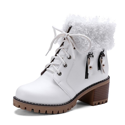 

Women's Boots Block Heel Boots Chunky Heel Booties Ankle Boots Fashion Boots Daily PU White Black Brown / Booties / Ankle Boots / Booties / Ankle Boots / EU41