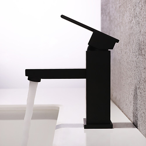 

Bathroom Sink Faucet - Waterfall / Widespread Painted Finishes Deck Mounted Single Handle One HoleBath Taps