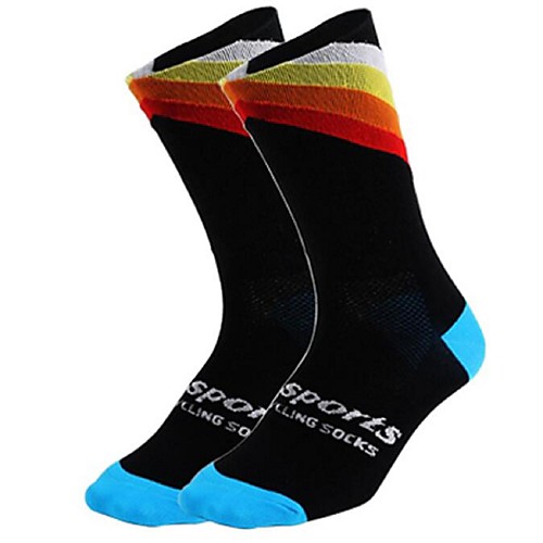 

Compression Socks Athletic Sports Socks Cycling Socks Men's Bike / Cycling Breathable Cycling Wearable 1 Pair Stripes Nylon Spandex Polyester Black / Red Green Blue L / High Elasticity