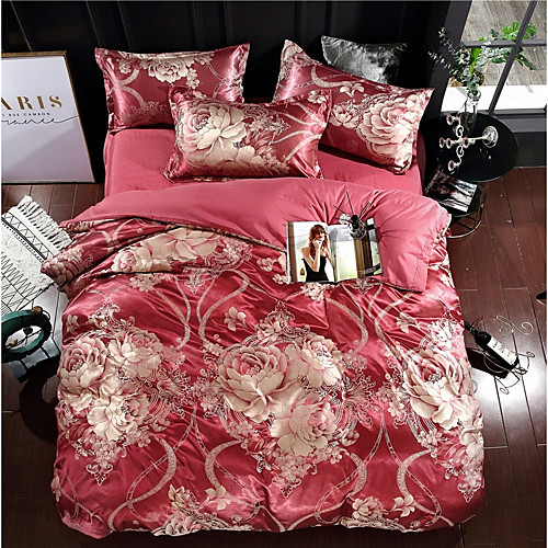 

Duvet Cover Sets Luxury Polyster Jacquard 4 PieceBedding Sets / 400 / 4pcs (1 Duvet Cover, 1 Flat Sheet, 2 Shams)