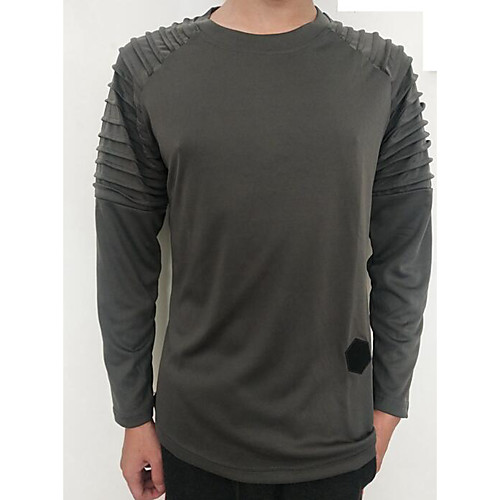 

Men's T shirt Striped Solid Colored Long Sleeve Daily Tops Cotton Basic Streetwear White Black Army Green