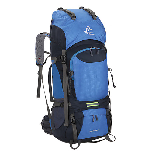 

60 L Rucksack Breathable Rain Waterproof High Capacity Outdoor Hiking Camping Travel Nylon Black Red Blue / Yes