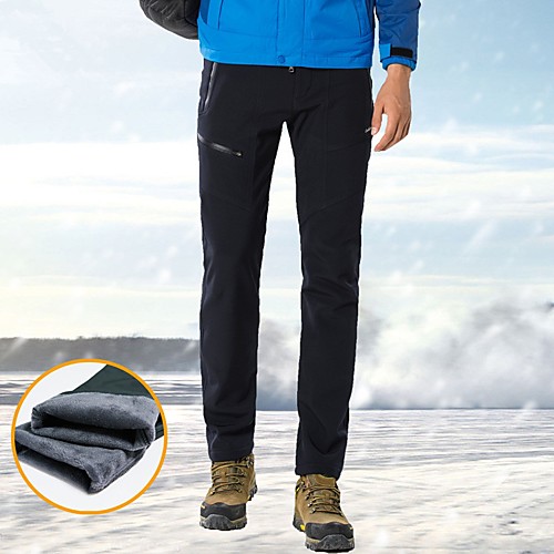 

Men's Hiking Pants Trousers Softshell Pants Winter Outdoor Waterproof Windproof UV Resistant Fleece Lining Spandex Softshell Pants / Trousers Black Army Green Dark Gray Dark Navy Skiing Ski / Warm