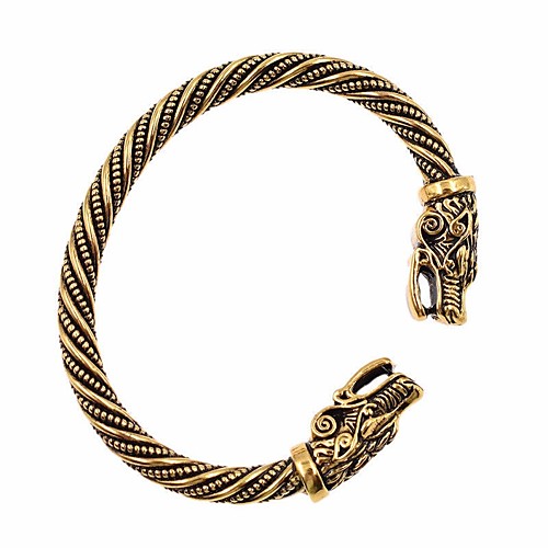 

Men's Cuff Bracelet Twisted Snake Wolf Head Simple Fashion Trendy Alloy Bracelet Jewelry Black / Gold / Silver For Club