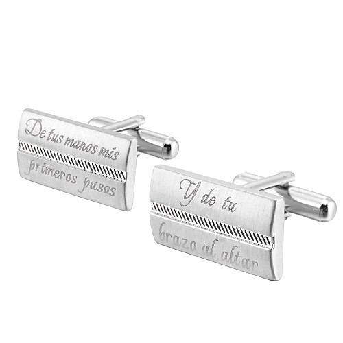 

Personalized Chrome Cufflinks & Tie Clips Groom / Groomsman / Ring Bearer Wedding / Daily Wear -