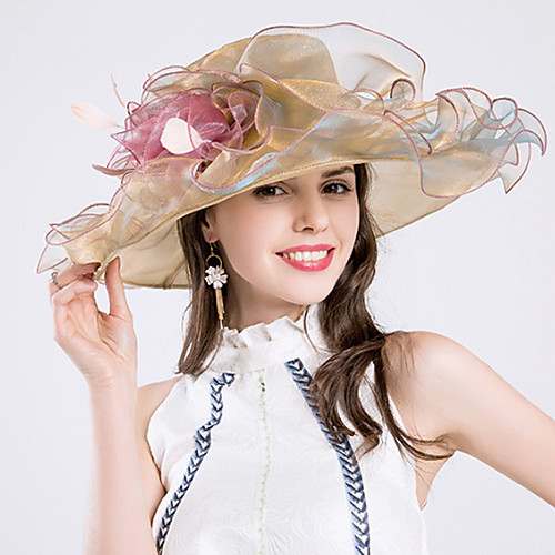 

Tulle Hats with Feather / Flower 1pc Wedding / Party / Evening Headpiece