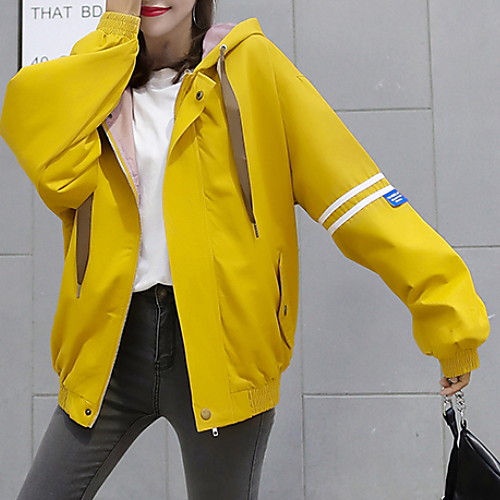 

Women's Solid Colored Basic Fall & Winter Jacket Regular Daily Long Sleeve Polyester Coat Tops Black