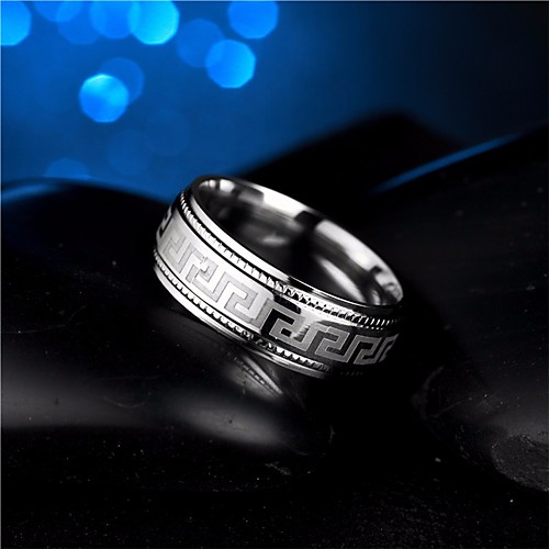 

Ring Stylish Silver Titanium Steel Totem Series Simple Rock Fashion 1pc 8 9 10 11 12 / Men's