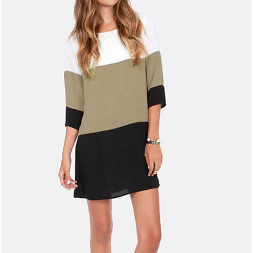 

Women's Blouse T shirt Color Block Plus Size Patchwork Long Sleeve Daily Tops Basic Streetwear Black Yellow Navy Blue