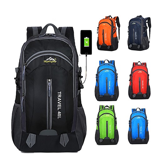 

40 L Hiking Backpack Breathable Straps - Lightweight Rain Waterproof Wear Resistance Outdoor Hiking Camping Bike / Bicycle Polyester Red Green Blue
