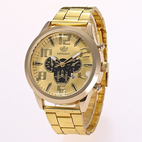 

Men's Dress Watch Wrist Watch Quartz Gold New Design Casual Watch Analog Classic Casual Fashion - Gold Black One Year Battery Life