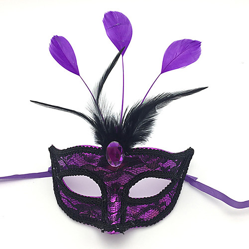 

Mask Halloween Props Masquerade Mask Inspired by Elf Phantom Of The Opera White Purple Halloween Halloween Carnival Adults' Men's Women's