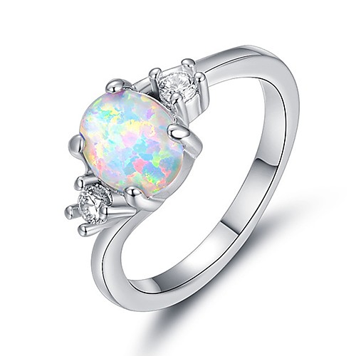 

Ring Opal Stylish Silver Resin Copper Platinum Plated Love Fireworks Ladies Elegant Romantic 1pc 6 7 8 9 10 / Women's / Imitation Diamond