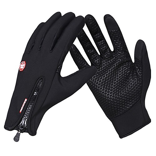 

Winter Winter Gloves Bike Gloves / Cycling Gloves Mountain Bike MTB Thermal / Warm Touch Screen Windproof Breathable Full Finger Gloves Touch Screen Gloves Sports Gloves Fleece Silicone Gel Black