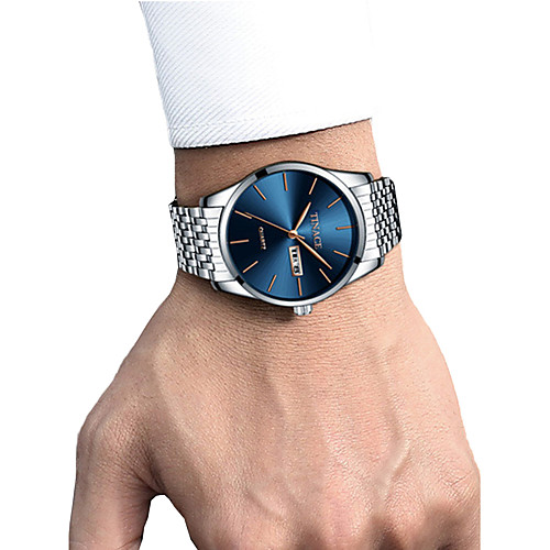 

Men's Dress Watch Wrist Watch Quartz Stainless Steel Black / White / Gold 30 m Calendar / date / day Chronograph Creative Analog Luxury Classic Elegant - White / Blue Gold / Silver / White Gold