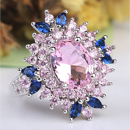 

Women's Statement Ring Ring Amethyst 1pc Pink Copper Platinum Plated Imitation Diamond Ladies Unusual Unique Design Wedding Party Jewelry Layered Stylish Solitaire Flower Cute
