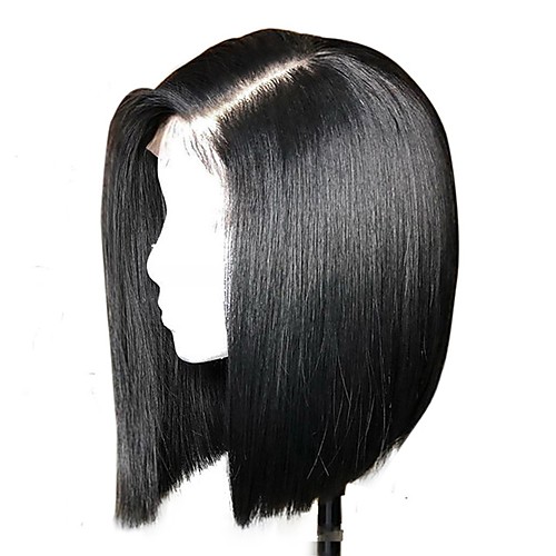 

Human Hair Lace Front Wig Bob Kardashian style Straigh Brazilian Hair Burmese Hair Natural Natural Black Wig 130% Density with Baby Hair Women Easy dressing Best Quality Hot Sale Women's Long