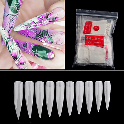 

500pcs PVC(PolyVinyl Chloride) False Nails Disposable Statement Halloween Festival Artificial Nail Tips for Finger Nail / Romantic Series