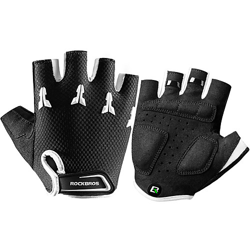 

ROCKBROS Bike Gloves / Cycling Gloves Mountain Bike Gloves Mountain Bike MTB Breathable Anti-Slip Sweat-wicking Protective Fingerless Gloves Half Finger Sports Gloves Mesh Black / White for Kid's