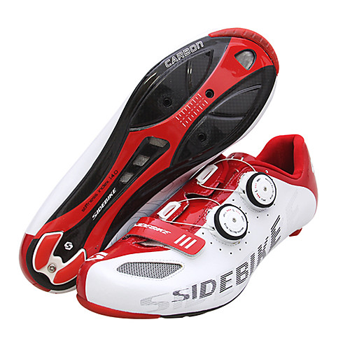 

SIDEBIKE Road Bike Shoes Carbon Fiber Waterproof Breathable Anti-Slip Cycling Red / White Men's Cycling Shoes / Cushioning / Ventilation / Ultra Light (UL) / Cushioning / Ventilation