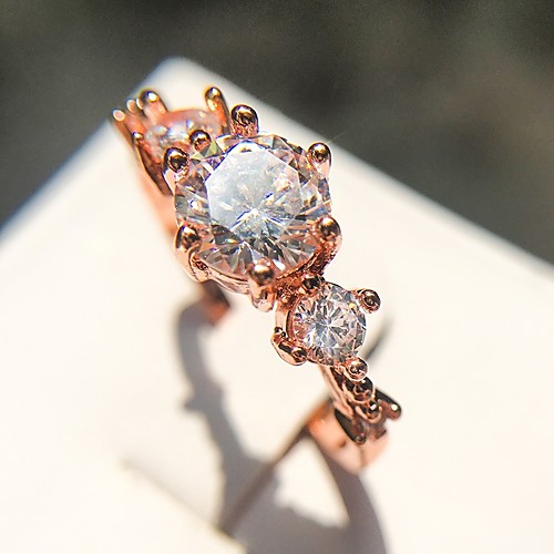 

Ring Stylish Rose Gold Copper Rose Gold Plated Imitation Diamond Love Faith Ladies Romantic Fashion 1pc 6 7 8 9 10 / Women's